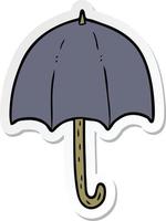 sticker of a cartoon umbrella vector