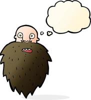 cartoon bearded man with thought bubble vector