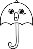 line drawing cartoon umbrella vector