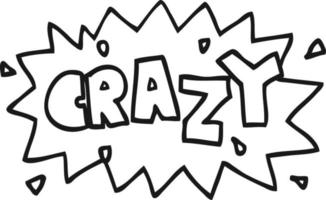 cartoon word crazy vector