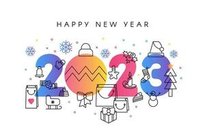 2023 happy new year invitation card banner vector