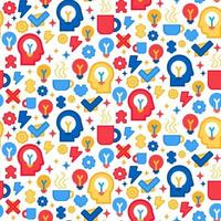 Creative idea creation seamless pattern vector
