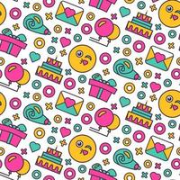 Happy birthday event party seamless pattern vector