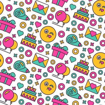 Happy birthday event party seamless pattern vector