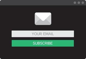 formulario de suscripción de correo electrónico ui ux plantilla de diseño web vector