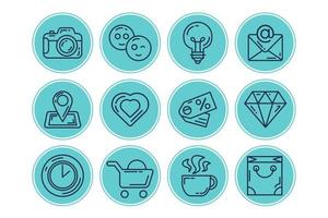 Business technology and occupation set icon vector