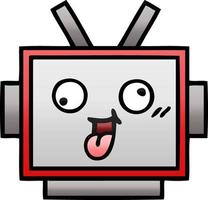 gradient shaded cartoon robot head vector
