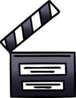 gradient shaded cartoon film clapper board vector