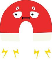 flat color retro cartoon magnet vector
