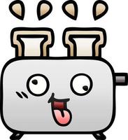 gradient shaded cartoon of a toaster vector