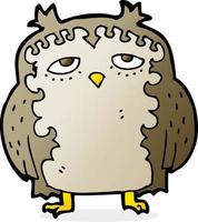 cartoon wise old owl vector