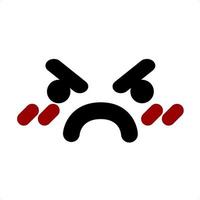 angry mean face icon vector