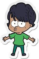 sticker of a cartoon woman vector