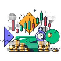 Finance exchange and trading on market vector