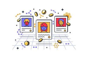 Metaverse cryptoart avatar trade market vector