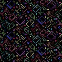 Neon bar beverage menu seamless pattern vector