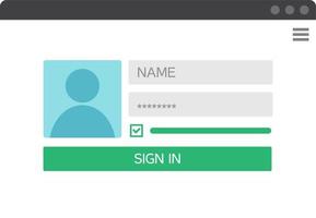 Login Form UI UX Web Design Template vector