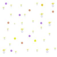 floral pattern from geometric shapes on a white background vector
