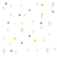 floral pattern from geometric shapes on a white background vector