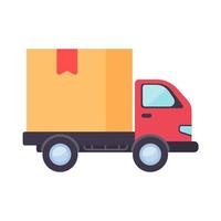 los camiones entregan mercancías al destinatario. concepto de pedido en línea vector