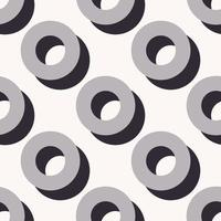 Dimensional monochrome color circle donut shape seamless pattern background. Use for fabric, interior decoration elements, wrapping. vector
