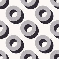 Dimensional monochrome color circle donut shape seamless pattern background. Use for fabric, interior decoration elements, wrapping. vector