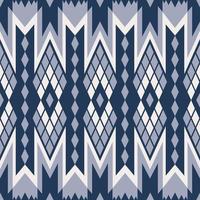 Aztec rhombus geometric shape blue color seamless pattern background. Use for fabric, textile, interior decoration elements, upholstery, wrapping. vector