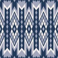 Aztec rhombus geometric shape blue color seamless pattern background. Use for fabric, textile, interior decoration elements, upholstery, wrapping. vector