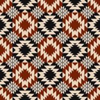 Native aztec southwest geometric shape red-black color seamless pattern background. Use for fabric, textile, interior decoration elements, upholstery, wrapping. vector