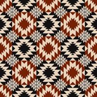 Native aztec southwest geometric shape red-black color seamless pattern background. Use for fabric, textile, interior decoration elements, upholstery, wrapping. vector