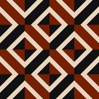 Checkered red-black color background with white cream square diamond line shape seamless overlap pattern. Use for interior decoration elements. vector