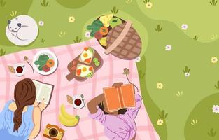 Family Activity Picnic Background vector