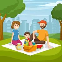 concepto de picnic de vacaciones vector