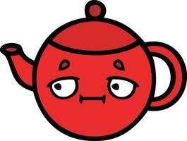 cute cartoon teapot vector