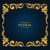Modern golden luxury decorative floral frame design vector