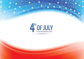 Creative 4th of july american flag style wave background vector