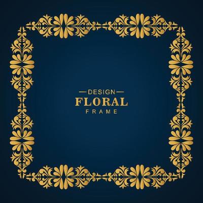 Beautiful vintage golden luxury floral frame design