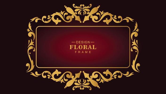 Awesome golden ornamental floral frame background