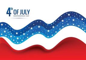 Happy independence day united states of america on wave background vector