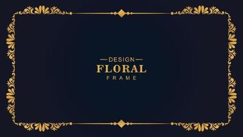 Ornamental golden luxury floral frame background vector
