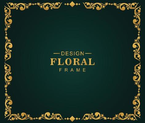 Modern golden luxury decorative floral frame design