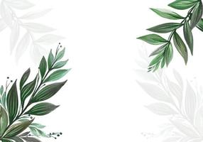 Hand painted watercolor leaf nature background vector