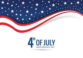 Happy 4th of july american flag in wave style background vector