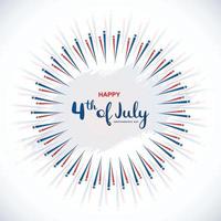 Happy 4th of July Independence day on firework background vector