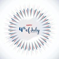 Happy 4th of July Independence day on firework background vector