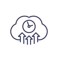 uploading time line icon with cloud vector
