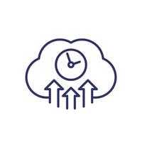 uploading time line icon with cloud vector