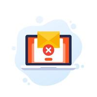 eliminar mensaje de correo, icono de vector de correo electrónico