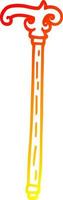 warm gradient line drawing cartoon walking stick vector