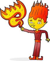 fire spirit cartoon vector